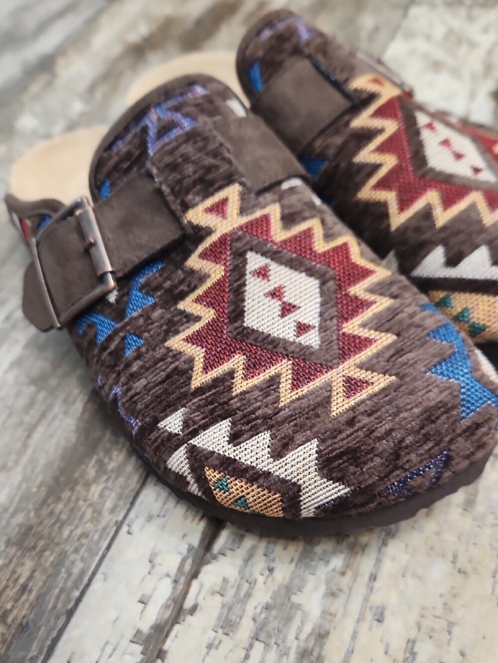 Madden Girl Brown Aztec Clogs 7 - Picture 4 of 6